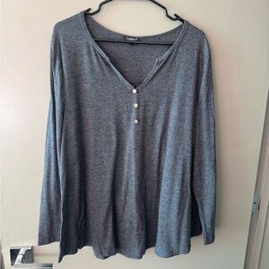 Tralilbee Long Sleeve Gray Women's Top